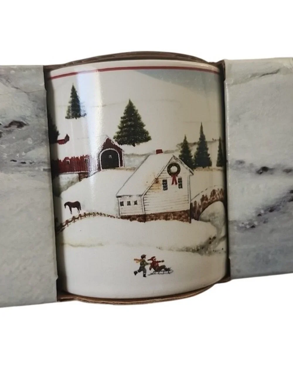 David Carter Brown Christmas Valley Stoneware Mugs, Set Of 4